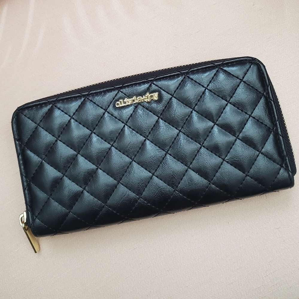 3 for $20 Olivia + Joy Black Quilted Wallet